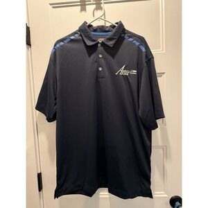 Nike Golf Dri-FIT Polo Shirt Large Navy Blue Avion Solutions Logo Performance